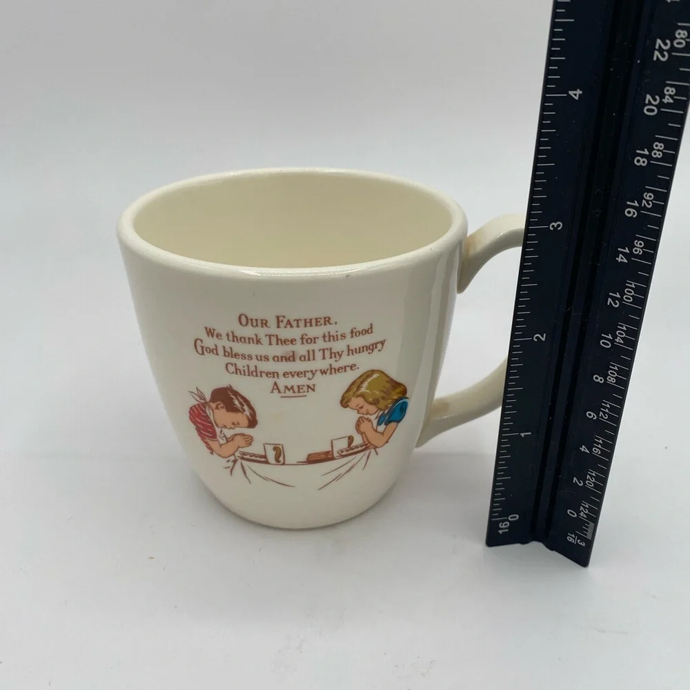 C.S. Applegath Children's Prayer Mug Ashtabula Ohio Mid-Century 1950s Vintage